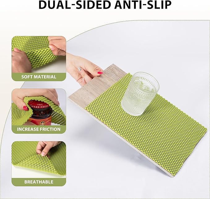 Shelf Liners for Cabinets-Drawer Liner Cabinet Liners for Shelves Kitchen,Non-Adhesive,Non-Slip,Green,12 x 48 inch - Image 3