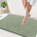 Smiry Luxury Chenille Bathroom Rugs 34x21, Extra Soft and Absorbent Shaggy Bath Mat, Machine Washable, Non-Slip Plush Carpet Runner for Tub, Shower, and Floor, Home Decor Accessories, Sage Green by Smiry