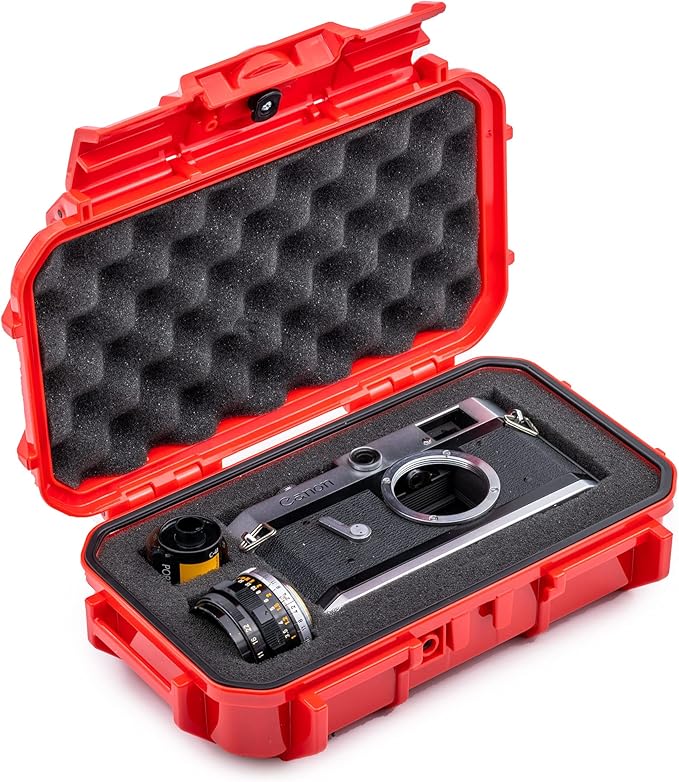 Evergreen 56 Waterproof Dry Box Protective Case with Pick & Pluck Foam - Travel Safe/Mil Spec/USA Made - for Cameras, Phones, Camping, Fishing, Hiking, Water Sports, Knives, Survival (Red) by EvergreenCases