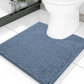 Smiry Luxury Chenille Toilet Rugs U-Shaped 20x20, Soft Absorbent Non-Slip Contour Bathroom Rugs for Toilet, Machine Washable Contoured Bath Mats, Grayish Blue by Smiry