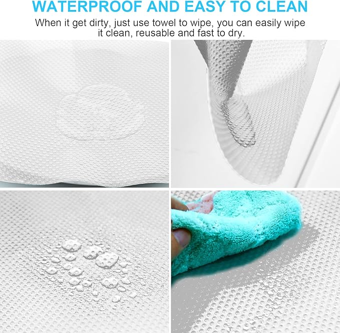 8 PCS Refrigerator Mats, EVA Refrigerator Liners for Shelves Washable Can Be Cut Fridge Shelf Liner Waterproof Fridge Pads Mat Drawer Table Placemats (Clear) - Image 4