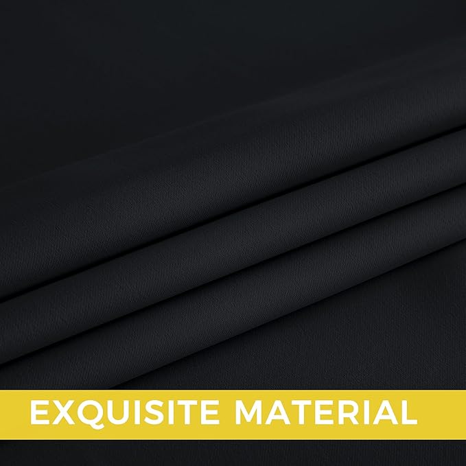 NICETOWN Room Darkening Draperies Curtains Panels, 2 Panels Black W52 x L72 - Image 4