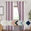 NICETOWN Pink Vintage Linen 100% Blackout Curtains for Living Room, Thermal Insulated Curtains 84" Long, Noise Reducing Window Treatment Drapes for Hall Room, 42" Wide Per Panel, Set of 2 by NICETOWN