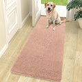 OLANLY Dog Door Mat for Muddy Paws 70x24, Absorbs Moisture and Dirt, Absorbent Non-Slip Washable Doormat, Quick Dry Chenille Mud Mat for Dogs, Entry Indoor Entryway Carpet for Inside Floor, Peach by OLANLY