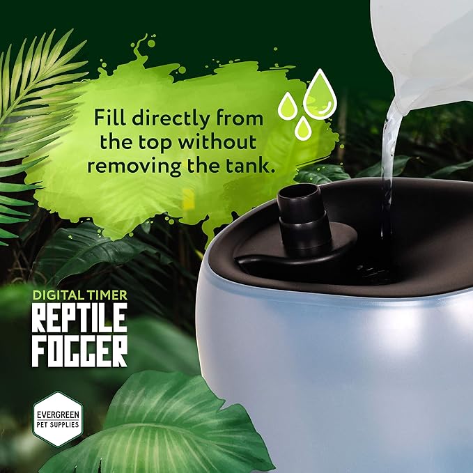 Evergreen Pet Supplies Ultrasonic Reptile Fogger Humidifier - Digital Timer Terrarium Fogger - Dry-Run Protection Automatic Misting System - Tabletop Humidifier for Reptiles - 4L, Black - Image 2