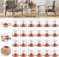 24PCS Upgraded Silicone Chair Leg Floor Protectors for Hardwood Floors, Furniture Sliders for Chair Legs, Felt Bottom Furniture Pads, Anti-Slip Round&Square Cap Covers to Scratch and Reduce Noise by Violibar