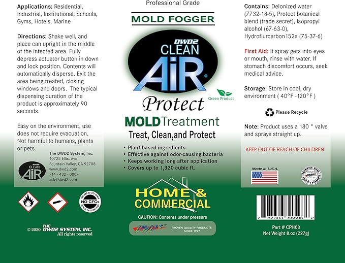 Protect™ Home & Commercial Mold-Treatment Plant-Based Mold-Odor Remover Fogger Treatment - eco-friendly solution for a safer and healthier living and working space (8 oz.) - Image 4