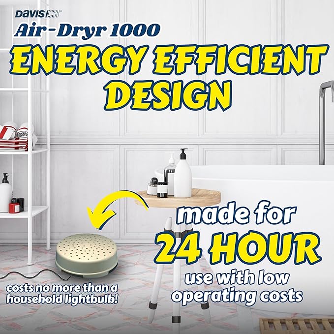 Davis Instruments Air-Dryr 1000 Dehumidifier Bundle (2 Pack) Quiet Boat Dehumidifier for Moisture Problems and Wet Air Solution - Portable Space Heater for RV or Campers - Compact Electric Boat Heater - Image 5