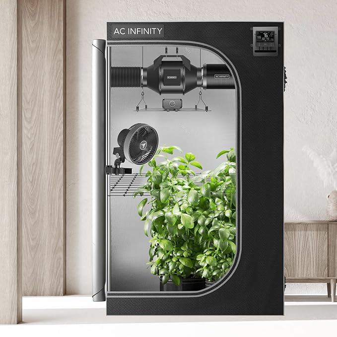 AC Infinity Advance Grow System 3x3, 3-Plant Kit, WiFi-Integrated Grow Tent Kit, Automate Ventilation, Circulation, Schedule Full Spectrum Samsung LM301H LED Grow Light, 2000D Mylar Tent - Image 8