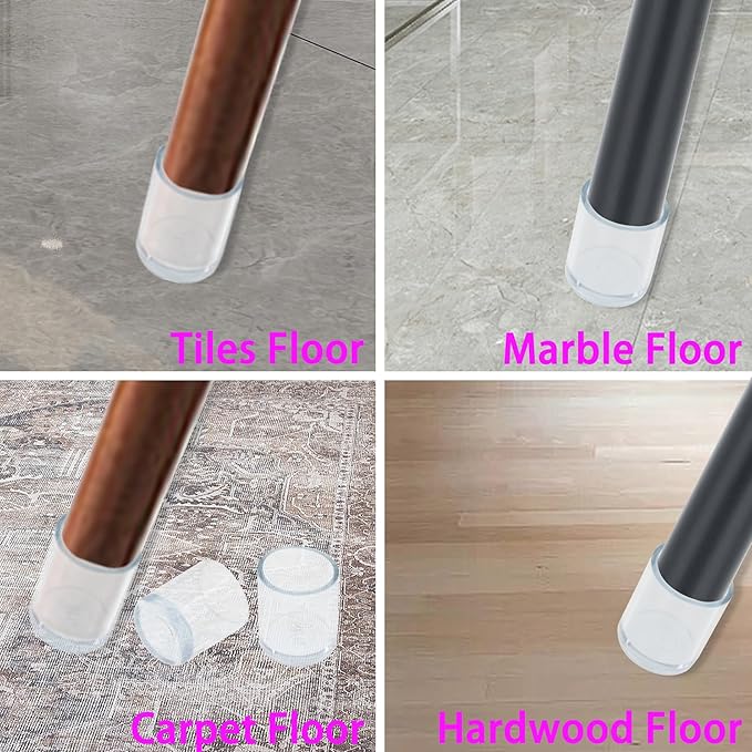 Round Chair Leg Caps,PVC Furniture Feet Covers,TTZEZE Transparent Round Floor Protectors,Clear Table Feet Covers Preventing Plastic Chair Leg Covers Scratches and Noise 30mm/1.18'', 24 - Image 7