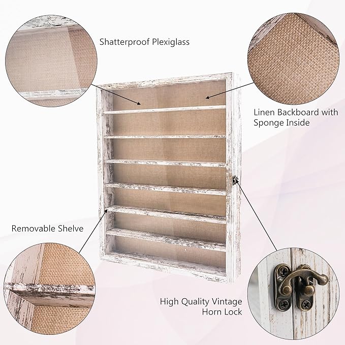 Shadow Boxes Display Cases 16x20 with Removable Shelves, 2.2 Inch White Deep Shadow Box Frame for Keepsake Collectibles, Coins Military Medals Pins Wedding Flowers - Image 4