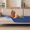 gogobunny 100% Double Sided Waterproof Dog Blanket Soft Pet Bed Cover Reversible Protect Furniture Couch Sofa Car for Puppy Large Dog Cat (Dark Navy/Light Navy, 30x90 Inch (Pack of 1)) by gogobunny