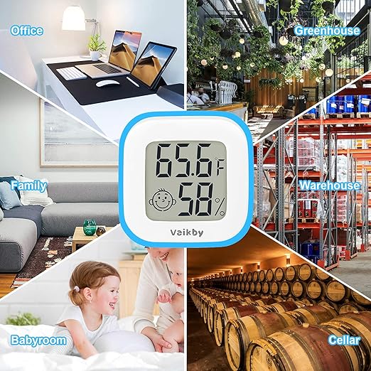 Vaikby Indoor Thermometer 4Pack, Humidity Gauge Meter Digital Hygrometer Room Thermometer for Home, Hight Accurate Temperature and Humidity Monitor for Greenhouse, Reptile, Humidors, Cellar, Office - Image 8