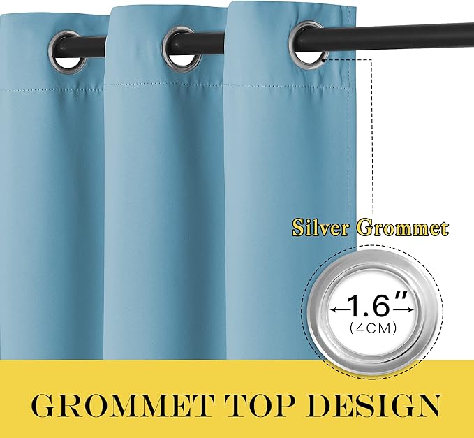 NICETOWN Blackout Room Divider Curtains for Sliding Glass Doors 102 Inches Long 1 Panel, Extra Wide Curtains for Doorway Patio Bedroom Living Room (Teal Blue, 80Wx102L, 1 Panel) - Image 6