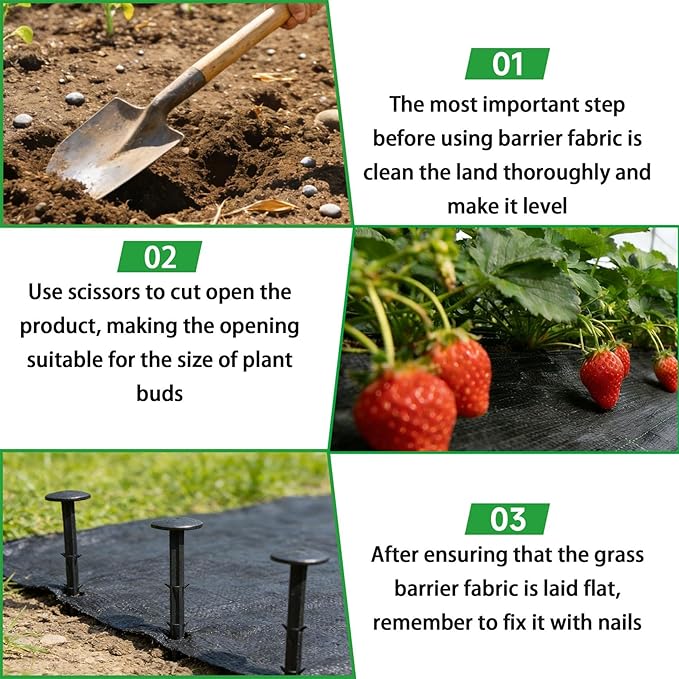 Weed Barrier Fabric Planting Cover - 6 x 200 FT Heavy Duty Landscape Fabric Ground Cover Block for Outdoor Planting - Image 8