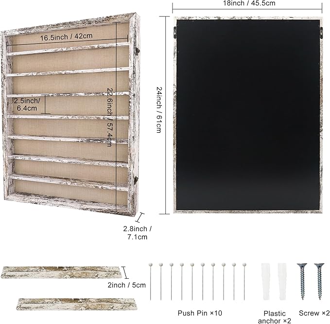 18*24 Large Shadow Box Frame with Removable Shelves,White Shadow Boxes Display Cases for Small collectables，Deep Memory Box Display Case Trinket Shelf for Collection，Coins，Miniatures Figures - Image 5