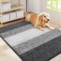 Smiry Dog Door Mat for Muddy Paws, Absorbs Moisture and Dirt, Low-Profile Entryway Mat with Non-Slip Backing, Entry Indoor Outdoor Doormat for Inside Floor (40x32 Inches, Grey, Striped) by Smiry