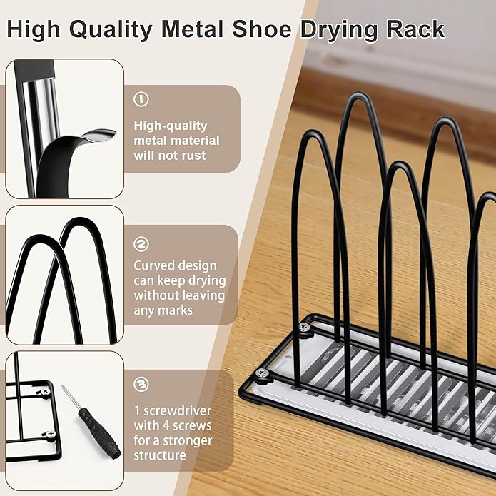 Metal Shoe Drying Rack, Shoes, Boot, and Glove Drying Rack, Dryer Racks for Shoes and Dryer Shoe Racks Inside Dryers - Image 4