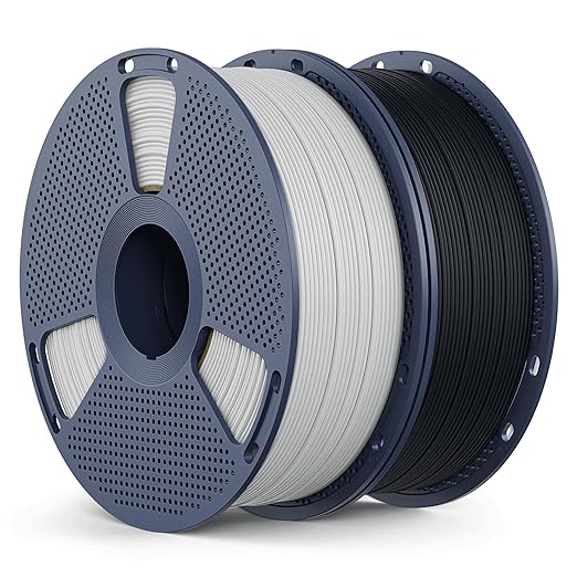 Matte PLA Filament 1.75mm, 2kg(4.4lbs) SUNLU 3D Printer Filament, Matte Surface Texture, No Clogging, Less Brittle, Black+White by YOOPAI