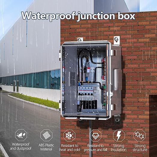 ABS Electrical Junction Box, Ventilated Design, Cable Grommets, IP65 Waterproof Enclosure, Indoor/Outdoor Use with Mounting Panel. (Clear Cover, 11"x7.4"x5.5") - Image 7