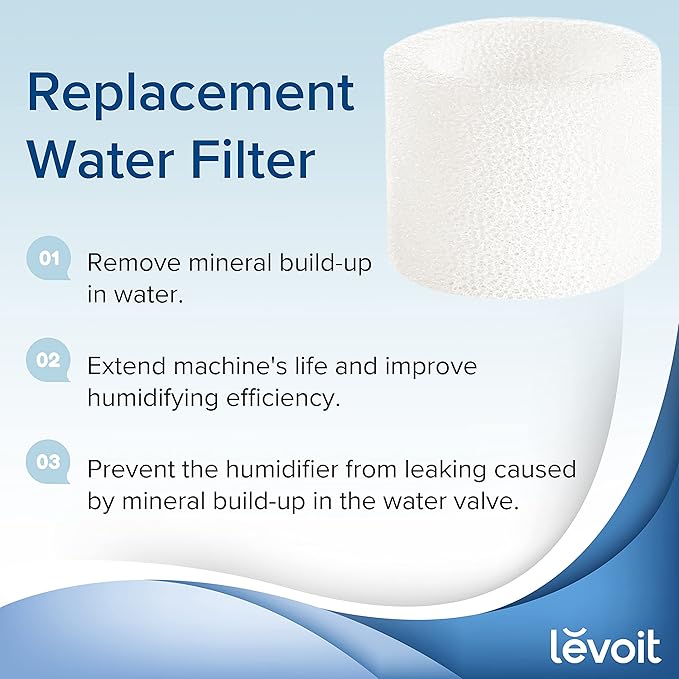LEVOIT 10-Pack Top Fill Humidifier Replacement Filters, Capture Particles to Improve Humidification Efficiency, for Classic160, Dual150, Dual200S, Classic300(S), LV600S, OasisMist450S, Superior6000S - Image 2