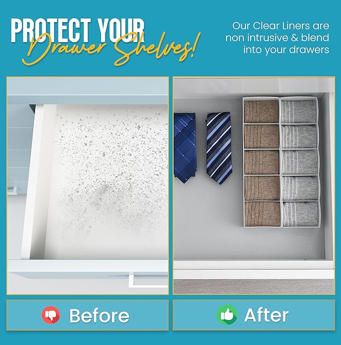 Refrigerator Liners for Shelves by Linda’s Essentials - Easy to Clean Fridge Liner with Spill Protection Fridge Shelf Liners & Drawer Liner, Nonslip BPA-Free Refrigerator Mats (Clear Roll) - Image 6