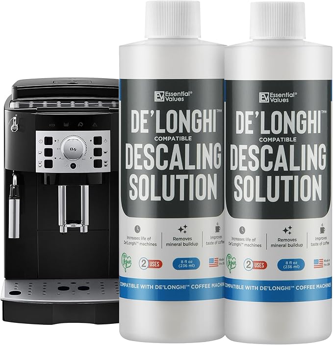 Essential Values Descaling Solution Compatible with De Longhi - Coffee Descaler - Coffee Maker Cleaner - Kettle, Espresso Machine Cleaning - 12 Month Supply 2-Pack - Image 2