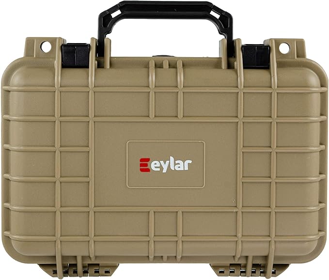 Eylar Protective Gear and Camera Hard Case Waterproof Dry Box with Foam 11.6 Inch 8.3 Inch 3.8 Inch (Tan) by Eylar