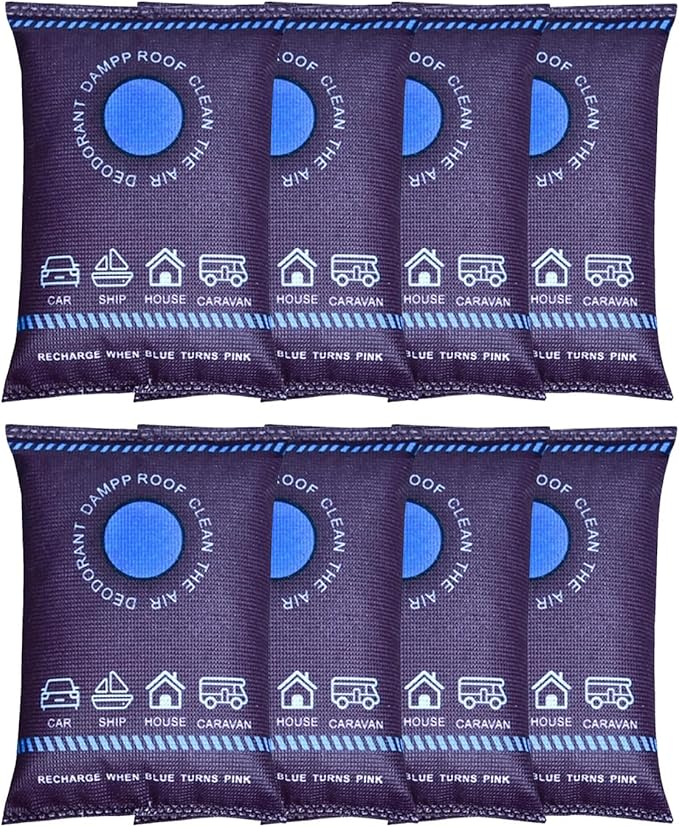Reusable Dehumidifier Bags, Car Moisture Absorber for Windows Interior, Portable Condensation Prevention for Wardrobe, Closet, Basement, RV, Camper Storage (8, Purple) by Unknown