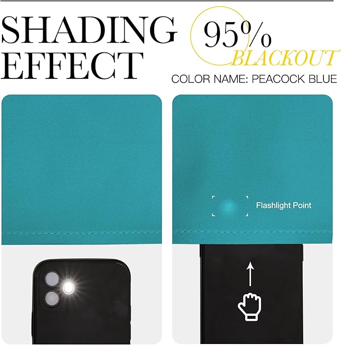 NICETOWN Blackout Curtain Panels for Living Room - (Peacock Blue Color) 34x63 Inch, 2 Panels Set, Thermal Insulated Room Darkening Blackout Drapes/Draperies with Rod Pocket & Back Tab for Window - Image 5