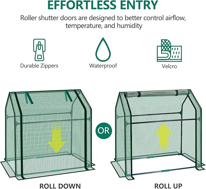 Mini Greenhouse Indoor, 36x19x34(H) Inches Tabletop Garden Nursery Plant Cover Tent with Humidity Domes for Home Gardening, Seedling Propagation and Germination, Green Cover - Image 4