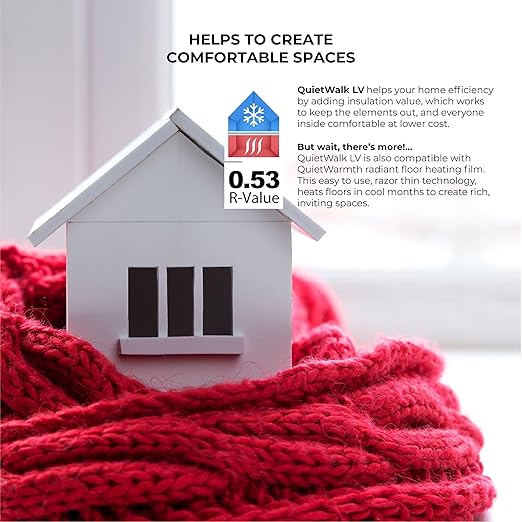 QuietWalk LV 100 Sq Ft Underlayment for Luxury Vinyl, Laminate & Engineered Wood Flooring, Made in USA, Sound Reduction & Moisture Barrier - Image 13
