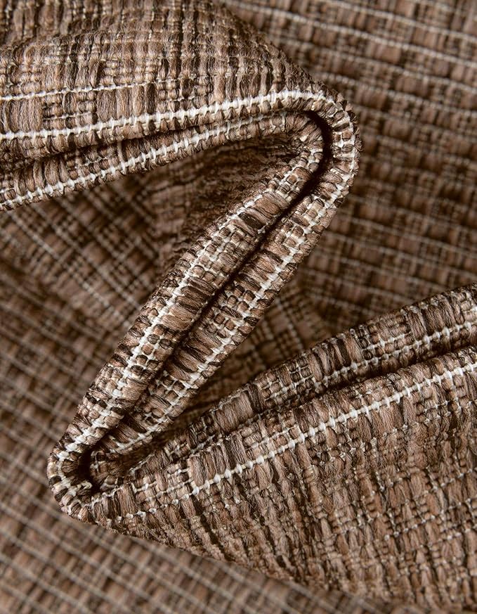 Unique Loom Outdoor Solid Collection Area Rug (6' 1" Square Light Brown/Ivory) - Image 7
