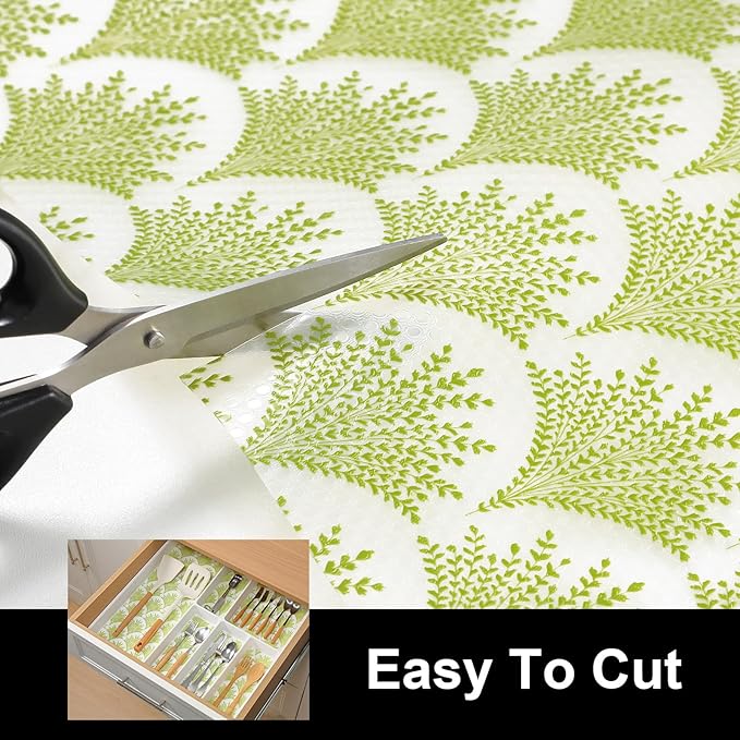 Cooyes Shelf Liners for Kitchen Cabinets, Refrigerator Liners Waterproof & Oil-Proof Kitchen Cupboard Liner Drawer Mats EVA Material Non Adhesive Fridge Liner for Shelves（11.8" W x 118" L） - Image 7