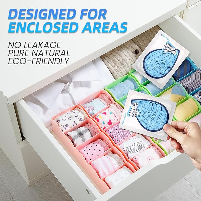 100 Gram 10 Packs Moisture Absorbers, Dehumidifier Bags for Bathrooms, Basements, Rvs, Humidity Packets for Closet - Image 4