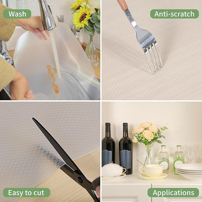 Shelf Liners 30 inch x 20 ft Shelf Liners for Kitchen cabinets nonstick Shelf Lining Drawer Mats EVA Protector for Cupboard (Clear,30 inch x 20 ft) - Image 4