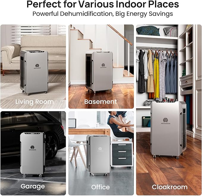 ARGENDON 70 PPD Energy Star Dehumidifier for Basement, Commercial Dehumidifier with Pump and Drain Hose - High-Capacity Moisture and Humidity Control for Homes, Industrial Use, and Large Space - Image 8