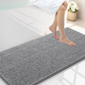 Smiry Luxury Chenille Bathroom Rugs 47x24, Extra Soft and Absorbent Shaggy Bath Mat, Machine Washable, Non-Slip Plush Carpet Runner for Tub, Shower, and Floor, Home Decor Accessories, Grey by Smiry