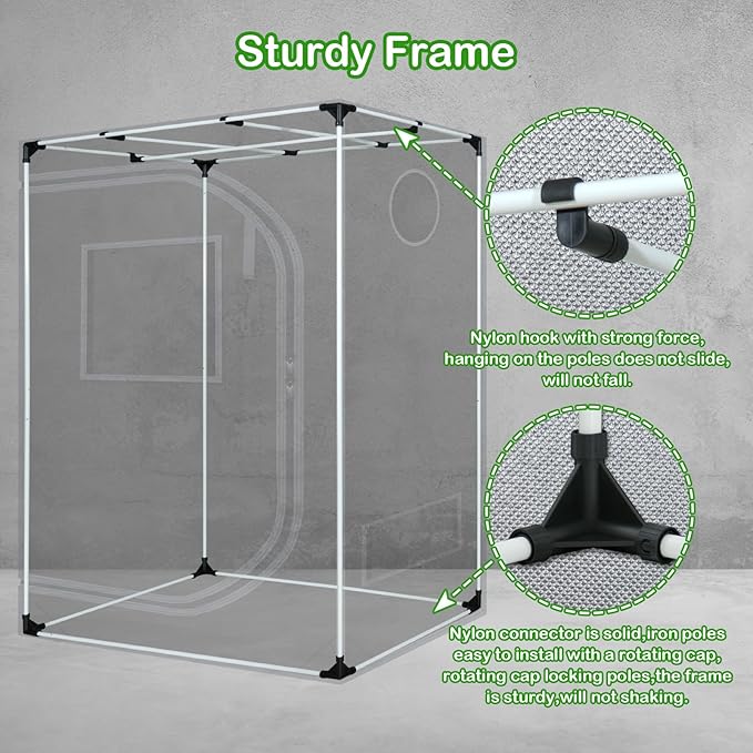 Grow Tent 36"x60"x78" Growing Tents for Indoor Plant 600D Mylar Hydroponic High Reflective Grow Room for Plant Fruit Flower Veg Growing - Image 7