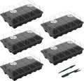 Gardzen 5-Pack Seed Starter Kits, Reusable Plant Germination Trays with Total 75-Cell, Seed Starter Tray with Humidity Vented Domes and Bases for Starting Vegetable Flower Herb Seeds 15" x 9" by Gardzen