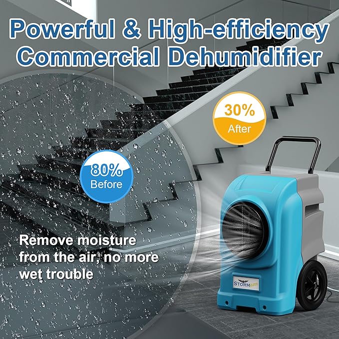 AlorAir 270 Pints Commercial Dehumidifiers Smart Wi-Fi with Pump, Up to 3,000 Sq.Ft Coverage for Large Room or Basements, Industrial Dehumidifier with Drain Hose, 5 Years Limited Warranty - Image 5
