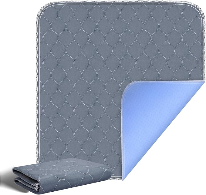 RIQINXIN Waterproof Quilted Chair Pads for Incontinence Washable Incontinence Chair Pads Underpads for Adults Kids Elderly 21x22In 1Pcs Gray by RIQINXIN