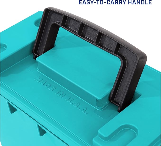 Sheffield 12633 Ammo Storage Box, Stackable .30 Cal Field Boxes, Water and Dust Resistant, Lockable Storage Box with Handle, Secures Hunting Gear, Supplies, and Bullets, Made in USA, Teal, 1-Pack - Image 7