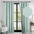 RYB HOME 100% Blackout Linen Textured Curtains 108 inches Long, Thermal Insulating Privacy Energy Saving for Bedroom Living Room Window Office Theater Baby Nursery, W 52 x L 108 in, Aqua, 2 Panels by RYBHOME