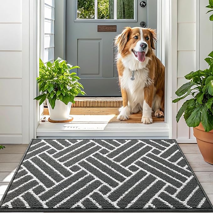 OLANLY Indoor Door Mat, 32x20 Inch, Dirt Resistant and Absorbent, Non-Slip Rubber Backing Floor Mats, Easy Clean Low-Profile Doormat for Entryway, Front Door, and Inside Entrance, Charcoal - Image 6