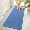 OLANLY Dog Door Mat for Muddy Paws 70x32, Absorbs Moisture and Dirt, Absorbent Non-Slip Washable Doormat, Quick Dry Chenille Mud Mat, Entry Indoor Entryway Carpet for Inside Floor, Cornflower Blue by OLANLY