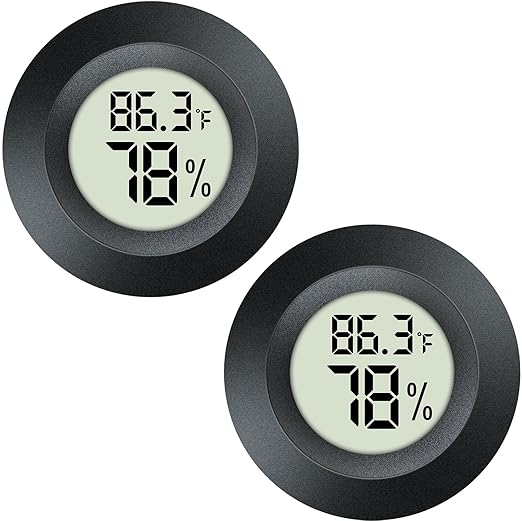 2 Pack Hygrometer Thermometer Mini Digital LCD Monitor Indoor/Outdoor Humidity Meter Gauge Temperature for Humidifiers Dehumidifiers Greenhouse Reptile Humidor Fahrenheit/Celsius(℉/℃) by QPEUIM - Image 7