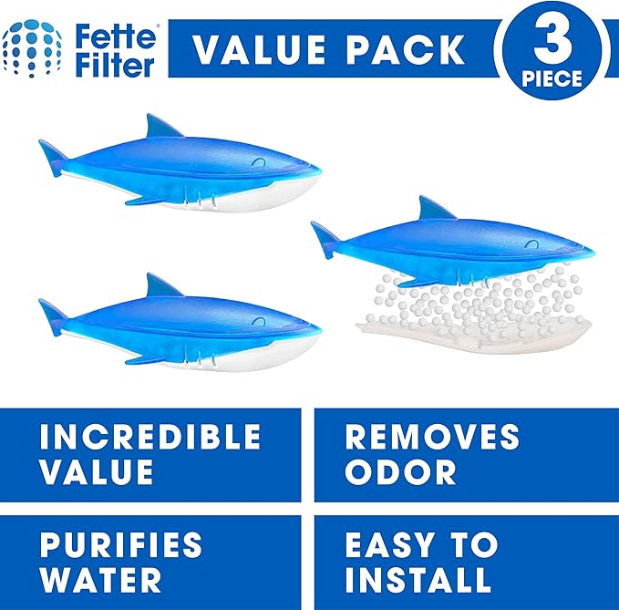 Fette Filter - Humidifier Cleaner in The Shape of a Shark, Demineralization Float Compatible with Most Humidifier and Fish Tank, Eliminates White Dust and Reduce Odor - Pack of 3 - Image 4