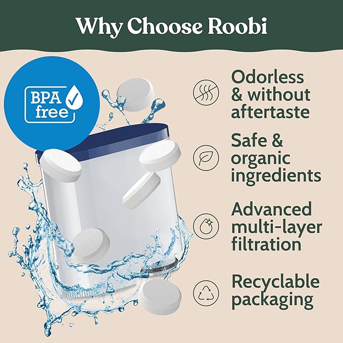 Roobi Cleaning Tablets & Filters Compatible with Philips Saeco. Includes 16 Espresso Cleaning Tablets & 4 Water Filters. Carbon Neutral Philips Cleaner Kit. 1 Year Supply. - Image 8