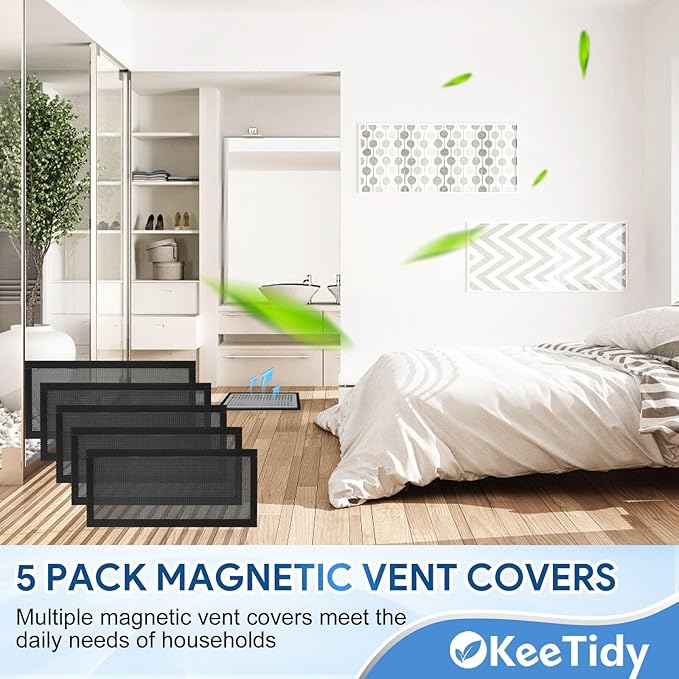 Floor Vent Covers, 5.5" x 12" Magnetic Vent Covers Air Vent Covers Mesh Screen Register Vent Covers for Home, Floor, HVAC, AC, Grilles, and RV Vents, 5 Pack - Image 6